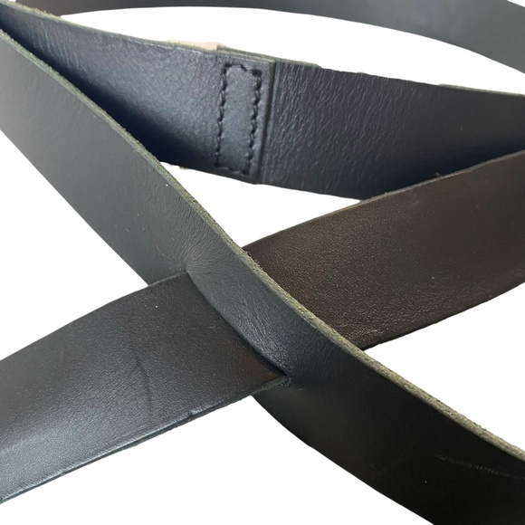EILEEN FISHER Vegetable Tanned Italian Leather Wrap Belt OS in Black - Picture 4 of 4